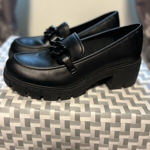 Madden NYC Black Chunky Loafers